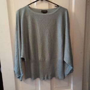 Lane Bryant Blouse 3/4 Sleeve Silver Glitter Glam Size 14/16